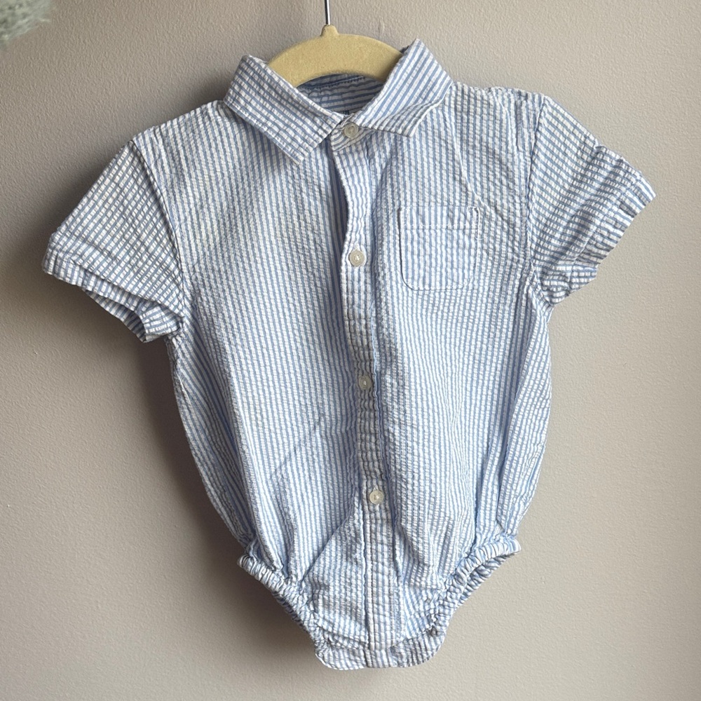 Janie and Jack Blue Seersucker Bodysuit